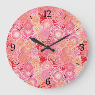 Reloj Redondo Grande Modalidad de remolino, rosa, coral, melocotón y cr