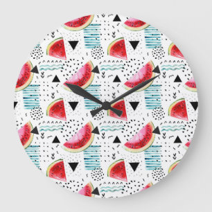 Reloj Redondo Grande Modelo abstracto de la sandía