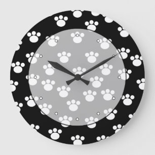 Reloj Redondo Grande Modelo animal blanco y negro de la impresión de l