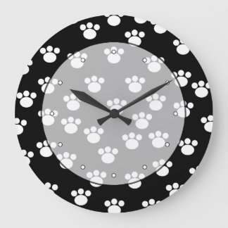 Reloj Redondo Grande Modelo animal blanco y negro de la impresión de la