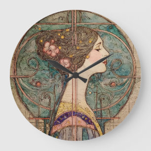 Reloj Redondo Grande Modelo Art Nouveau