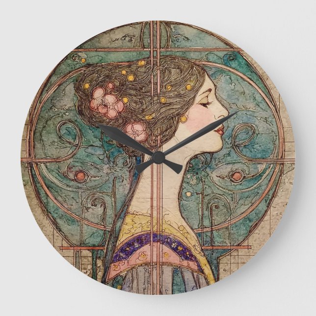 Reloj Redondo Grande Modelo Art Nouveau  (Anverso)