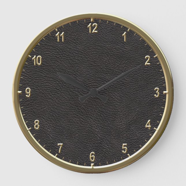 Reloj Redondo Grande Modelo de cuero 10,75" (Anverso)