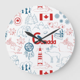 Reloj Redondo Grande Modelo de los símbolos de Canadá el  