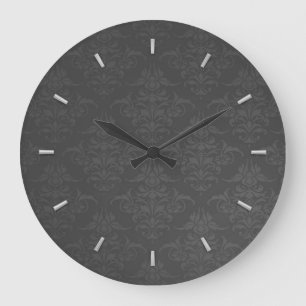 Reloj Redondo Grande Modelo de plata elegante del damasco