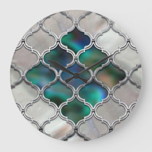 Reloj Redondo Grande Modelo marroquí en la perla y la cáscara del color