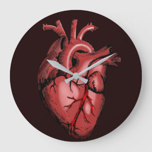 Reloj Redondo Grande Modelo quirúrgico Representación del Corazón