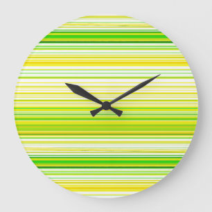 Reloj Redondo Grande Modelo rayado del amarillo de la verde lima