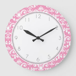 Reloj Redondo Grande Modelo rosado del modelo del damasco