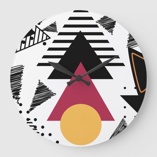 Reloj Redondo Grande Modern Abstract geometric art (Anverso)