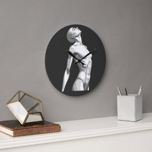 Reloj Redondo Grande Modern Android Sketch - Minimalist Wall Clock