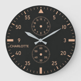 Reloj Redondo Grande  Modern Aviation Instrument  Pilot Chronograph