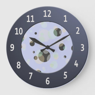 Reloj Redondo Grande Modern Bubbles with shiny Blue Digits Circle