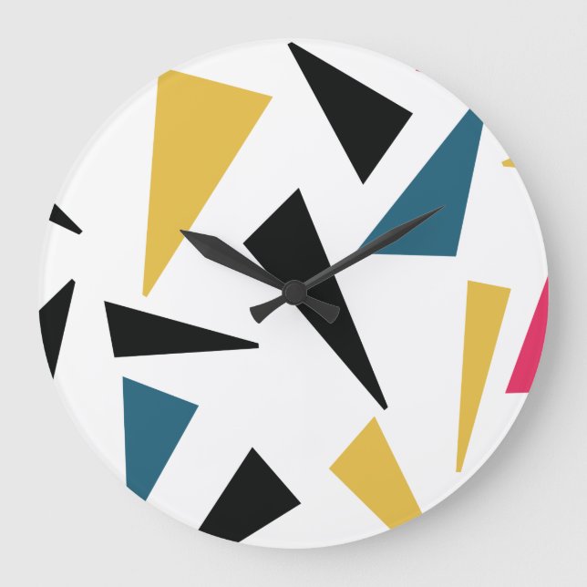 Reloj Redondo Grande Modern, cheerful, fun, vibrant geometric pattern (Anverso)