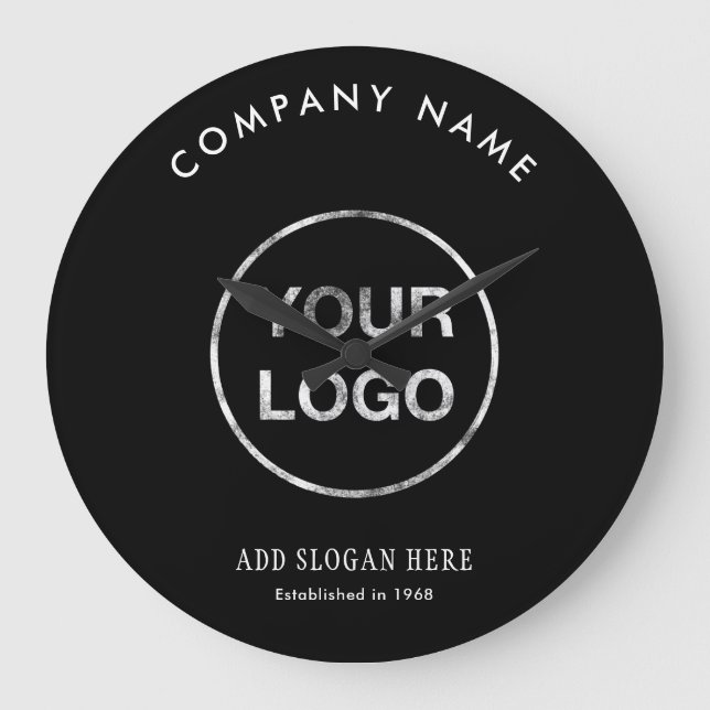 Reloj Redondo Grande Modern Curve Logo Design Company (Anverso)