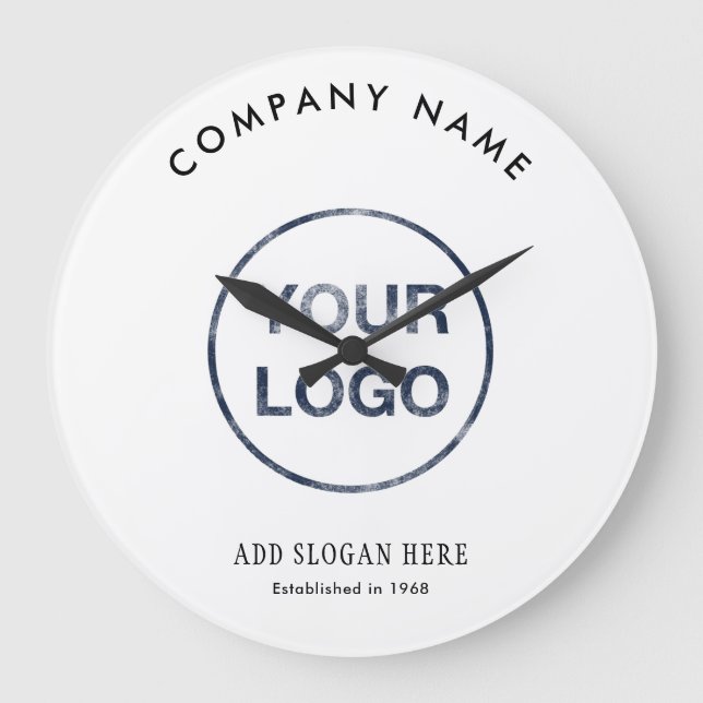 Reloj Redondo Grande Modern Curve Logo Design Company (Anverso)