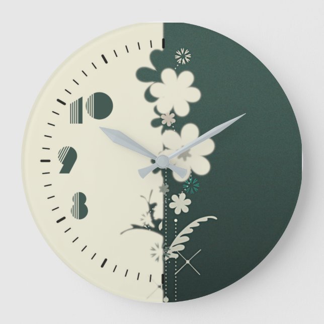 Reloj Redondo Grande Modern flowers (Anverso)