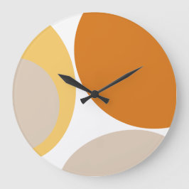Reloj Redondo Grande Modern Mid Century Abstract Mustard Rust Brown