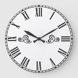 Reloj Redondo Grande Modern Minimalism Black Roman Numbers