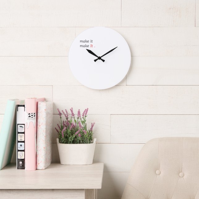 Reloj Redondo Grande Modern Minimalist Motivational Wall Clock (Sala de lectura)