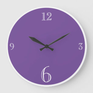 Reloj Redondo Grande Modern Purple Solid color Basic minimalist Large