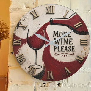 Reloj Redondo Grande Modern Rustic Wine Lover More Wine Please