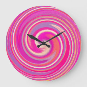Reloj Redondo Grande Modern Swirl Resumen Arte #28