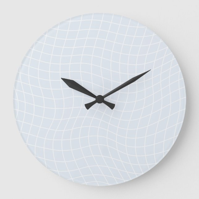 Reloj Redondo Grande Modern Warped Grid | Minimalist Fluid Geometric (Anverso)