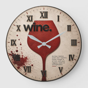 Reloj Redondo Grande Modern Wine Glass Minimalist