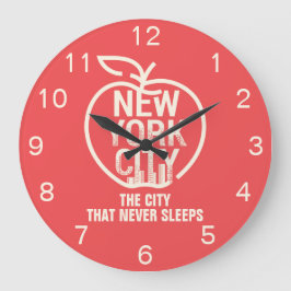 Reloj Redondo Grande Moderna ciudad roja de NUEVA YORK Gran Apple