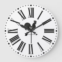 Moderna granja Monograma Rooster Weather Vane