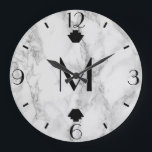 Reloj Redondo Grande Moderna Mármol Gris Art Deco Finales<br><div class="desc">Este reloj negro, blanco y gris es el acento perfecto para una decoración Art Déco de época. ¡Ya sea para una oficina, un dormitorio o cualquier habitación! El diseño de mármol gris y negro es elegante. Los sofisticados acabados Art Deco Black le dan un toque de clase a este minimalista...</div>