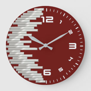Reloj Redondo Grande Modernismo rojo