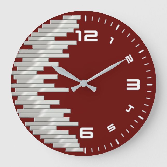 Reloj Redondo Grande Modernismo rojo (Anverso)