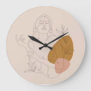 Reloj Redondo Grande Modernización de arte de la línea de oficinas. Est
