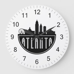 Reloj Redondo Grande Moderno Atlanta Georgia Estilizado Skyline