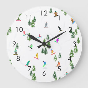 Reloj Redondo Grande Moderno freeride Snowboard Snowboard Art