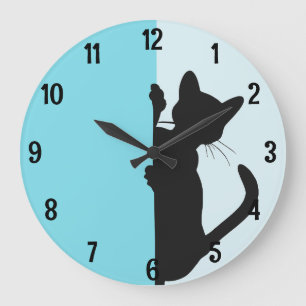 Reloj Redondo Grande Moderno Gato gatito minimalista de peeking kitty -