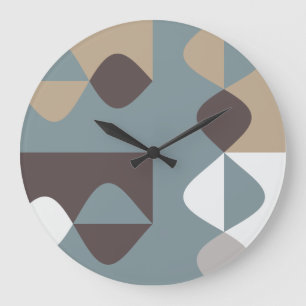 Reloj Redondo Grande Moderno Mid Century - Caramelo De Chocolate Mint