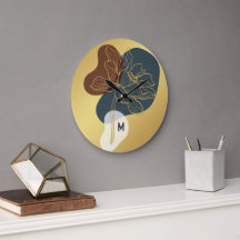 Moderno Monograma Gold Whimsical Floral