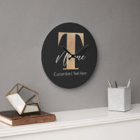 Moderno Monogramado Primer T & Nombre Personalizad