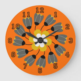 Reloj Redondo Grande Moderno Naranja brillante giratorio giratorio gira