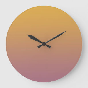 Reloj Redondo Grande Moderno ómbre sólido Naranja Morado Sunset Sky