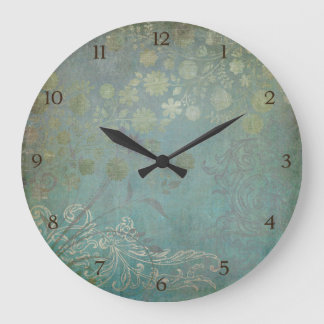 Reloj Redondo Grande Moderno Papel de escritorio Vintage Diseño floral 