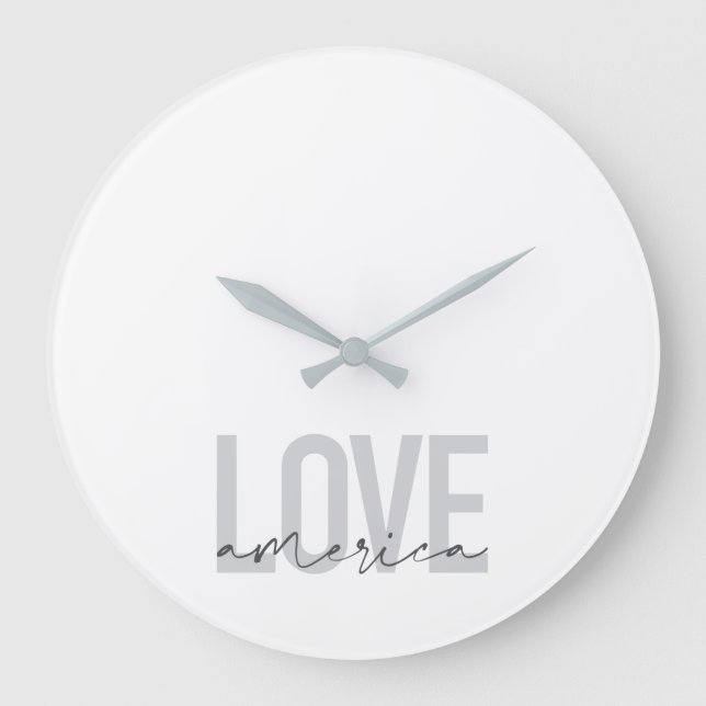 Reloj Redondo Grande Moderno, simple, moda, diseño fresco de Love Ameri (Anverso)