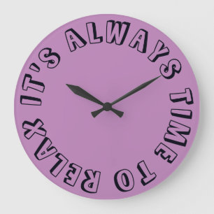 Reloj Redondo Grande Moderno y divertido tiempo rosa para relajarse