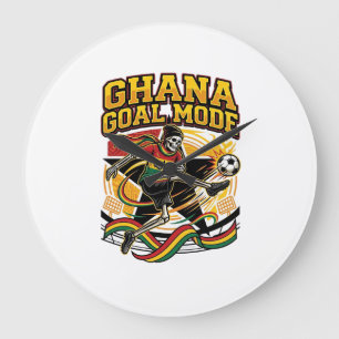 Reloj Redondo Grande Modo Gol de Ghana Esqueleto Delantero Naciones Str