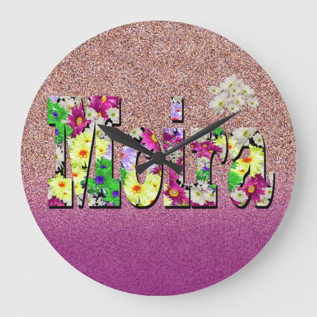 Reloj Redondo Grande Moira, Chicas Nombran Con Daisies, Vean (Anverso)