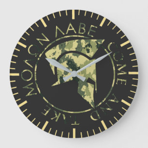 Reloj Redondo Grande Molon Labe Spartan Helmet Campamento Militar