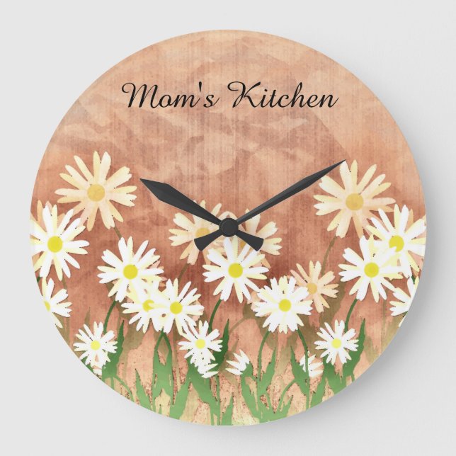 Reloj Redondo Grande Mom's Daisy Kitchen Clock (Anverso)